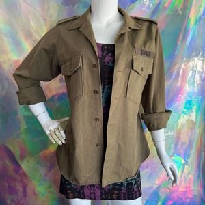 Sinner Military Green Button Up Jacket